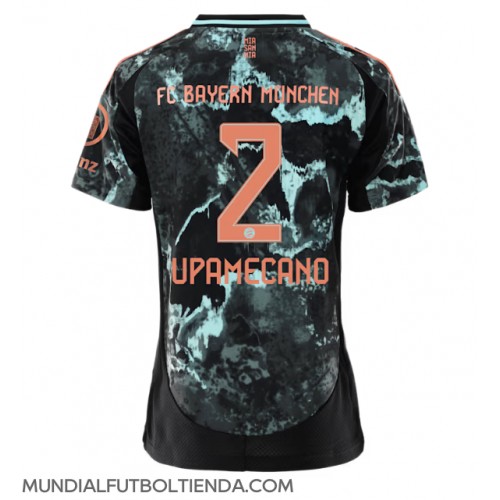 Camiseta Bayern Munich Dayot Upamecano #2 Segunda Equipación Replica 2024-25 para mujer mangas cortas